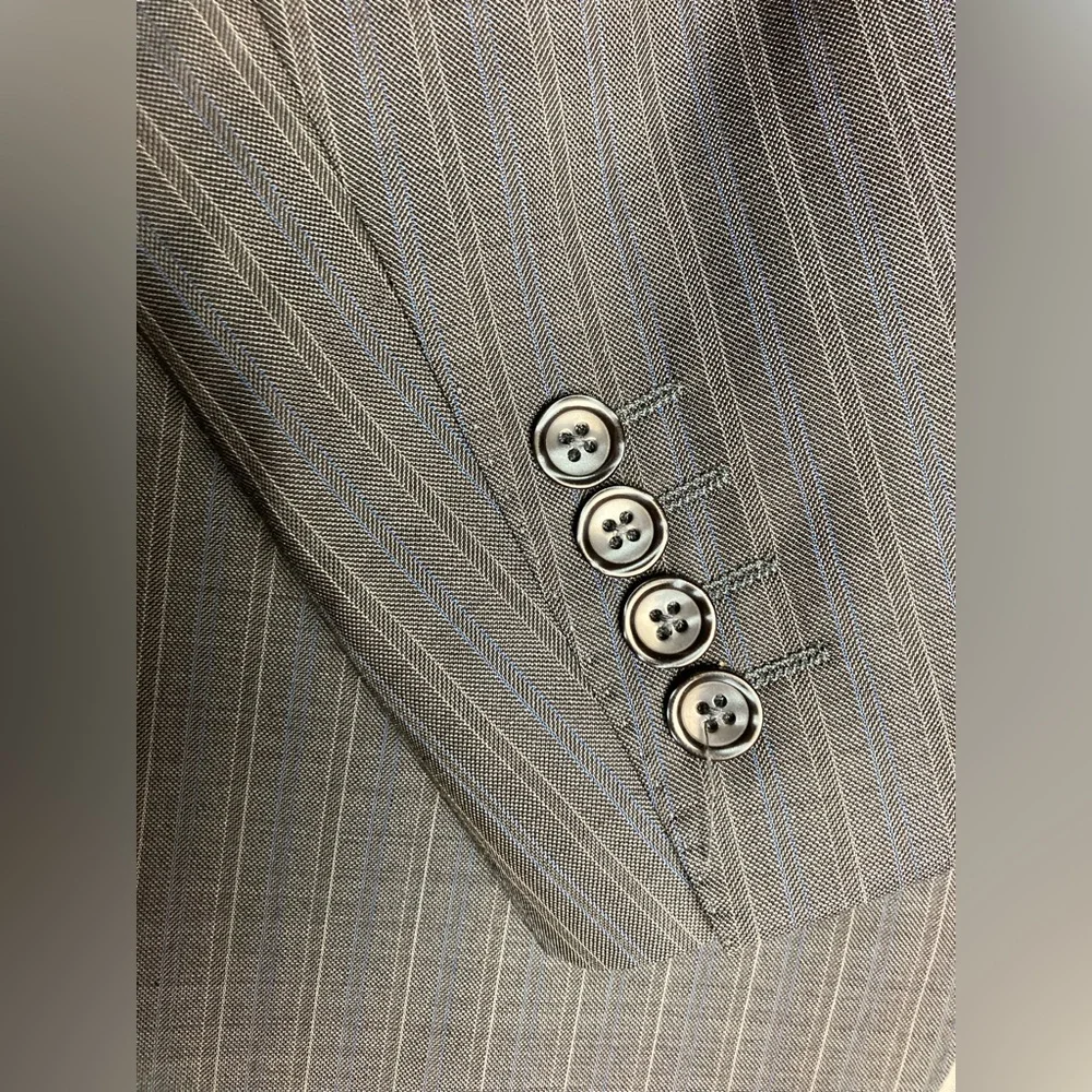 Tiglio luxe silk and wool Charcoal Pinstripe Blazer